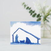 Blue Silhouette Nativity Scene Postcard | Zazzle