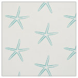 Blue Silhouette Starfish Fabric