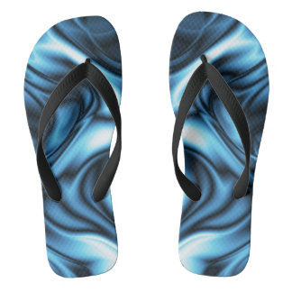 Blue Silk Flip Flops