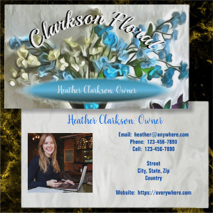 Blue Silk Flowers 2190 Business Card