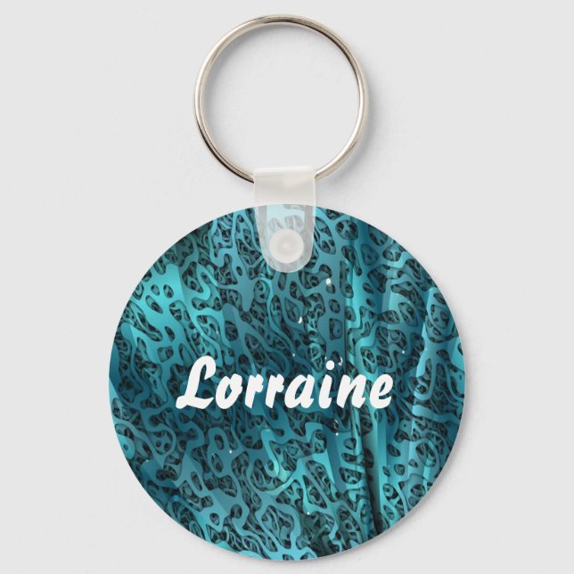 Blue silk texture keychain (Front)