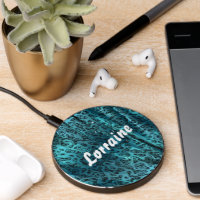 Blue silk texture wireless charger