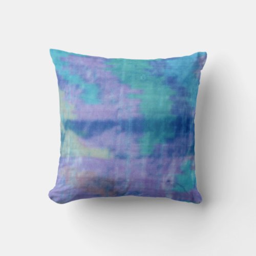 Blue Silk Throw Pillow