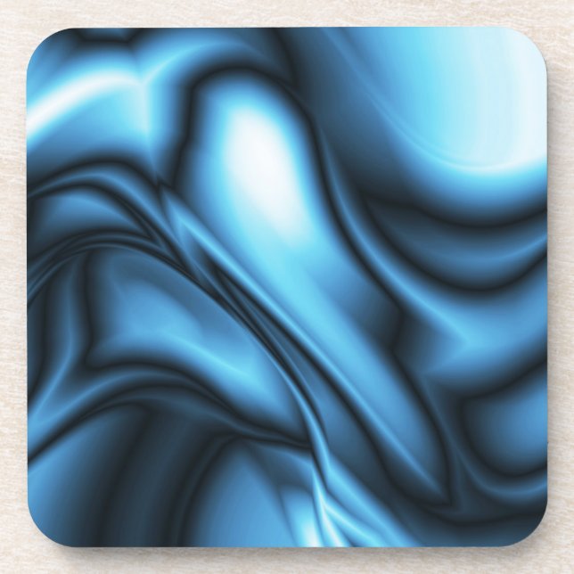 Blue Silk wave Beverage Coaster (Front)