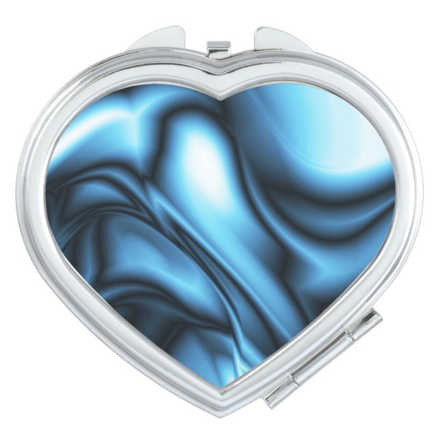 Blue Silk wave Compact Mirror (Front)