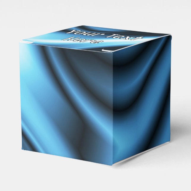 Blue Silk wave Favor Boxes (Front Side)