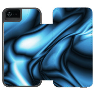 Blue Silk wave iPhone SE/5/5s Wallet Case