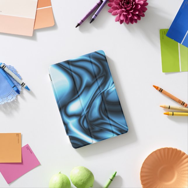 Blue Silk wave iPad Mini Cover (In Situ)