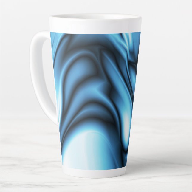 Blue Silk wave Latte Mug (Left Angle)