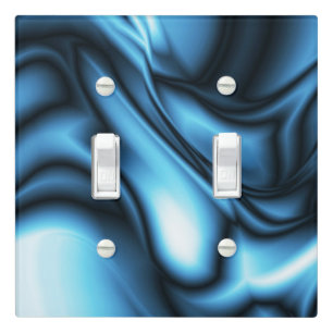 Blue Silk wave Light Switch Cover
