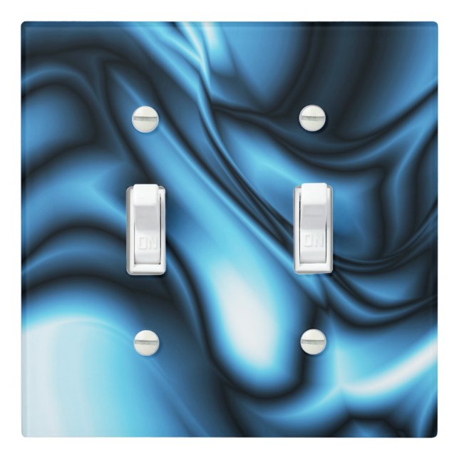 Blue Silk wave Light Switch Cover (In Situ)