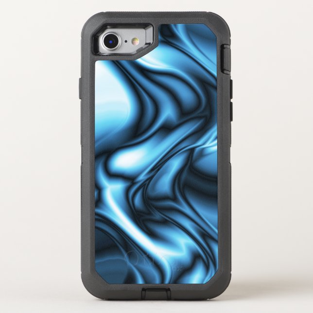 Blue Silk wave Otterbox iPhone Case (Back)