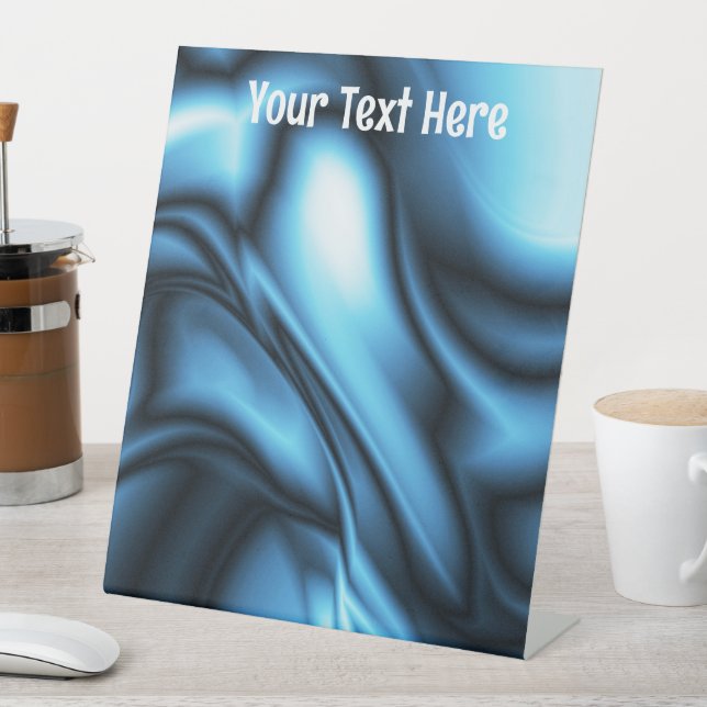 Blue Silk wave Pedestal Sign (In SItu)
