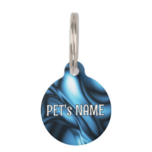 Blue Silk wave Pet ID Tag