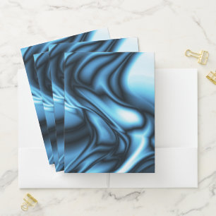 Blue Silk wave Pocket Folder