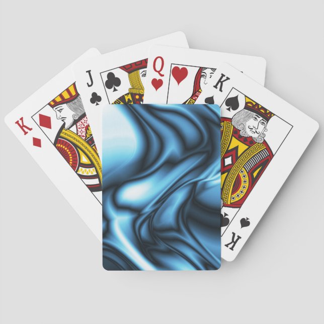 Blue Silk wave Poker Cards (Back)