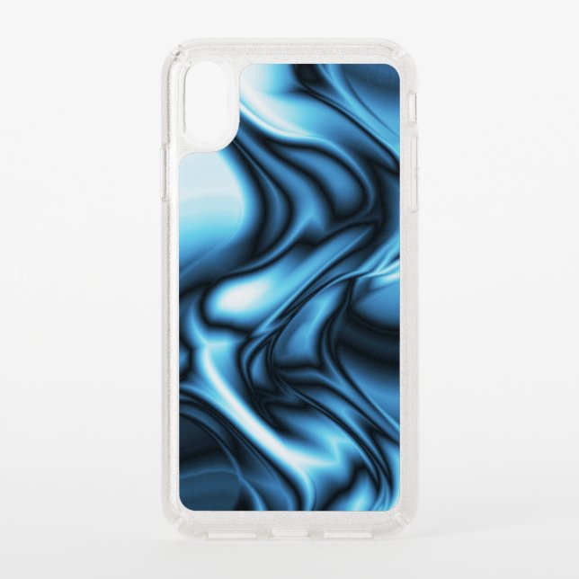 Blue Silk wave Speck iPhone XS Max Case (Front)