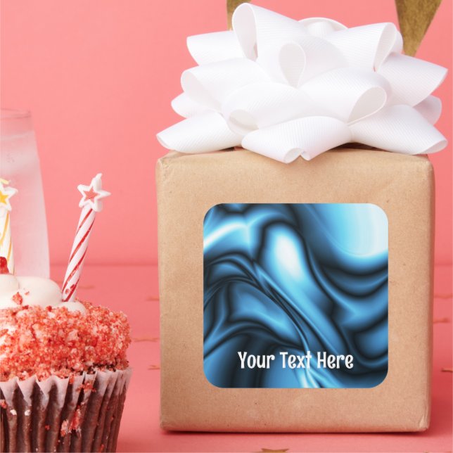 Blue Silk wave Square Sticker (Party)