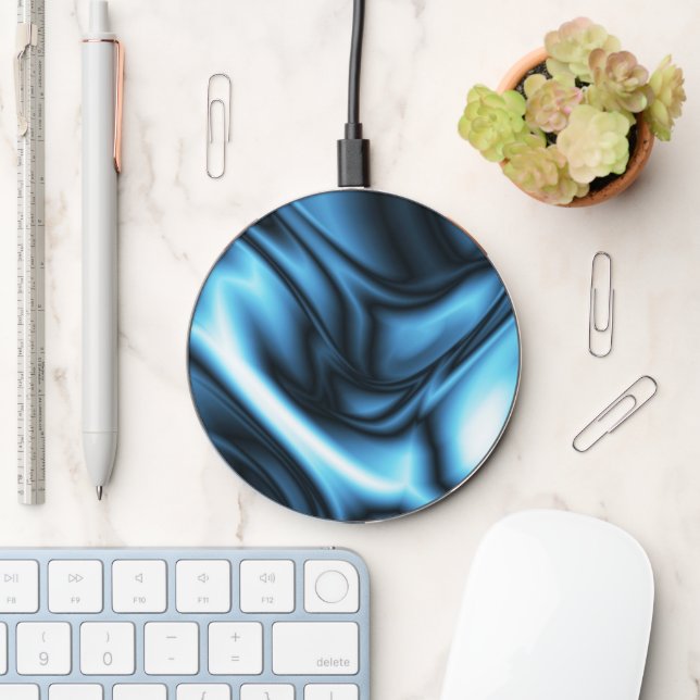 Blue Silk wave Wireless Charger (Desk)