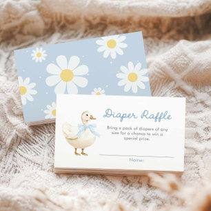 Blue Silly Goose Boy Baby Shower Diaper Raffle Enclosure Card