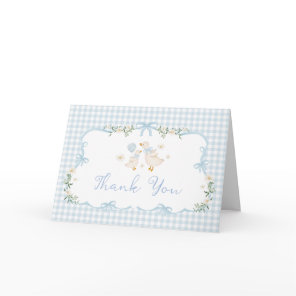 Blue Silly Goose Boy Baby Shower Thank You Card