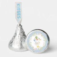 Blue Silly Goose Floral Gingham Chocolate Favors