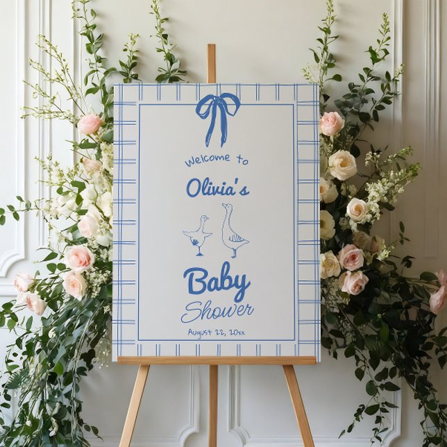 Blue Silly Goose Ribbon Baby Boy Shower Welcome Foam Board (Creator Uploaded)