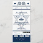 Blue Silver Bar Mitzvah Football Ticket Invitation<br><div class="desc">Silver Gray and Navy Blue Football Ticket with the Star of David for your Bar Mitzvah Invitation. Two football helmets for your initials and center Star of David in a faded blue color. If you need a different color combination or any other design changes please email paula@labellarue.com BEFORE CUSTOMIZING OR...</div>
