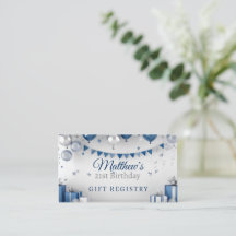 Blue Silver Birthday Gift Registry 