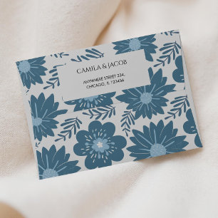 Blue Silver Botanical Floral Boho Holiday Elegant  Envelope
