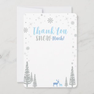 Blue & Silver Boy Winter wonderland Thank you Note Card