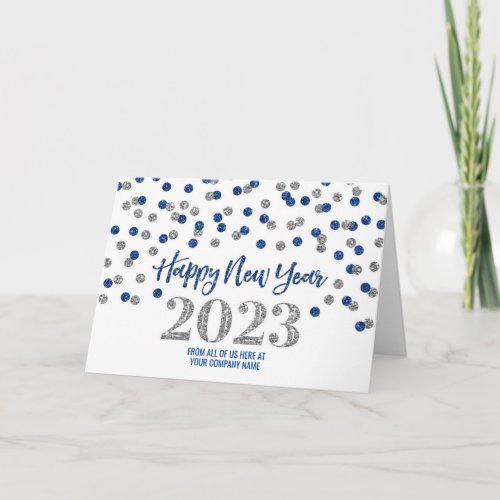 Blue Silver Business Happy New Year 2023  Holiday Card