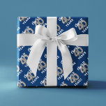Blue Silver Cheers to 40 Years Birthday Wrapping Paper Sheets<br><div class="desc">Elegant fortieth adult birthday wrapping paper featuring a stylish navy blue background that can be changed to any color,  silver sparkly glitter,  and the saying "cheers to 40 years" using forty silver hellium balloons.</div>