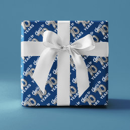 Blue Silver Cheers to 70 Years Birthday Wrapping Paper Sheets