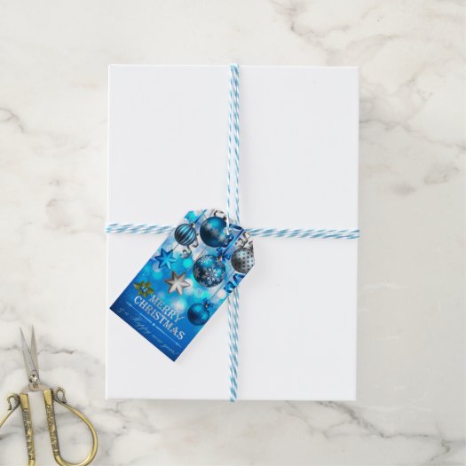 Blue & Silver Christmas Balls, Candy Cane, Stars