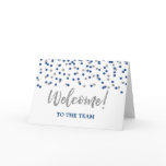 Blue Silver Confetti Employee Welcome to the Team Card Blue Silver Confetti Employee Welcome to the Team Card