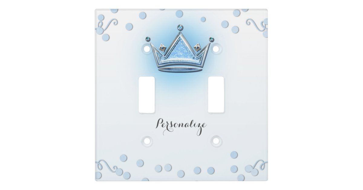Blue & Silver Crown Royal Prince Bedroom Light Switch Cover | Zazzle