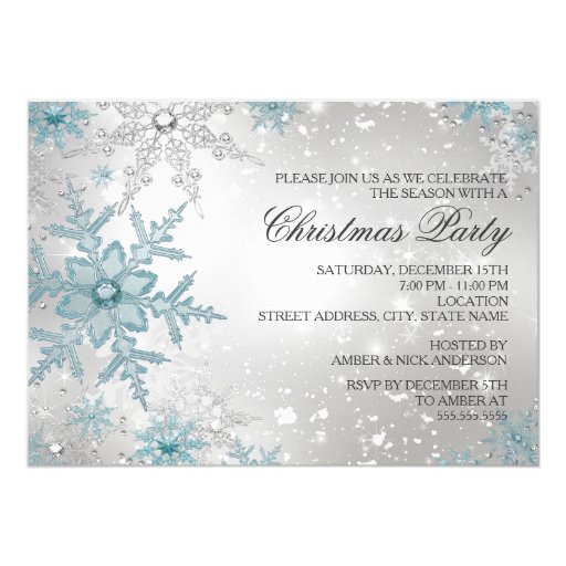 Snowflake Christmas Invitations 2