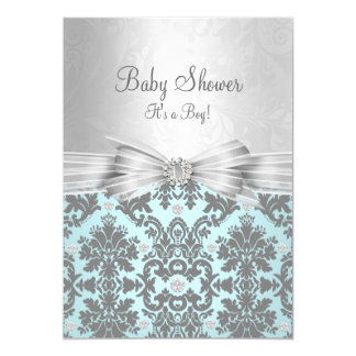 Blue And Silver Baby Shower Invitations 10