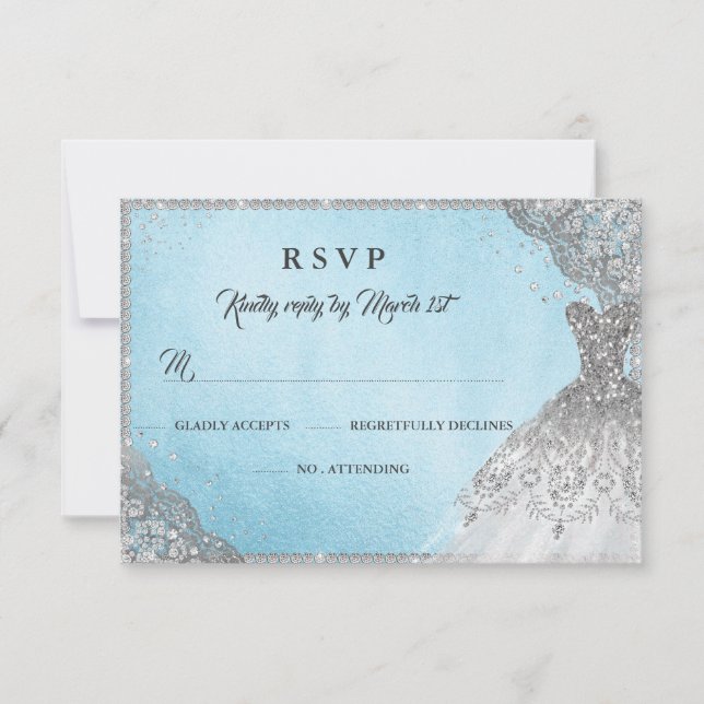 Blue Silver Diamond Sparkle Gown RSVP (Front)
