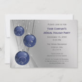 Blue Silver Festive Corporate holiday party Invite (Front)