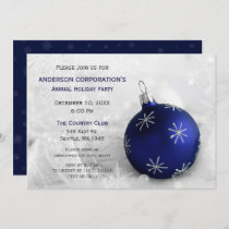 Blue Silver Festive Corporate holiday party Invite
