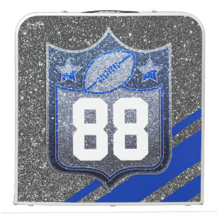 Blue & Silver Glitter School Football Team Sports Beer Pong Table