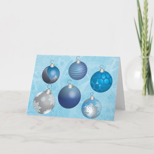 Blue Silver Gray Christmas Ornaments on Frost_Blue Card
