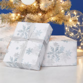 Wrapping paper white with silver snowflakes 200x70 cm