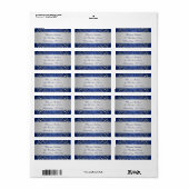 Blue Silver Intricate Scrolls Return Address Label (Full Sheet)