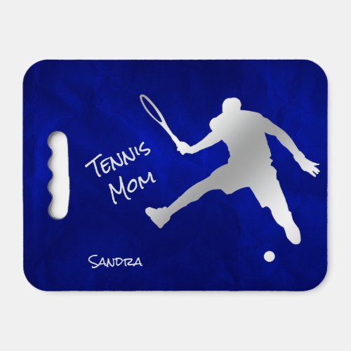 Blue Silver Male Tennis Player Personalized Seat Cushion