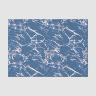 Blue Silver Marble Tissue Paper