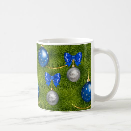 Blue Silver Merry Christmas Ornament Holiday