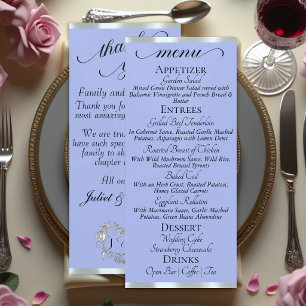 Blue/Silver - Monogram & Thank You Menu